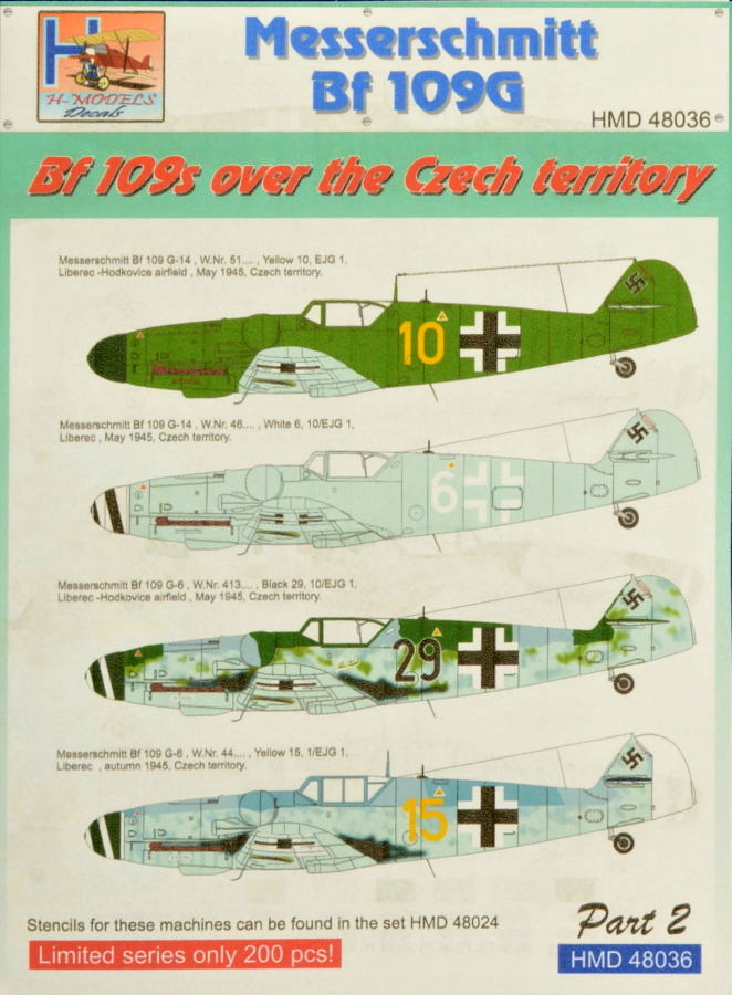 1/48 Decals Bf 109G over the Czech territory Pt.2