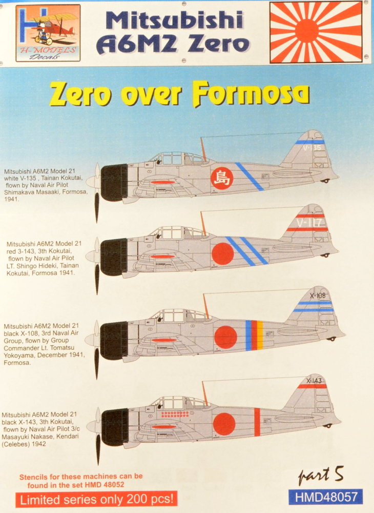 1/48 Decals Mitsubishi A6M2 Zero over Formosa
