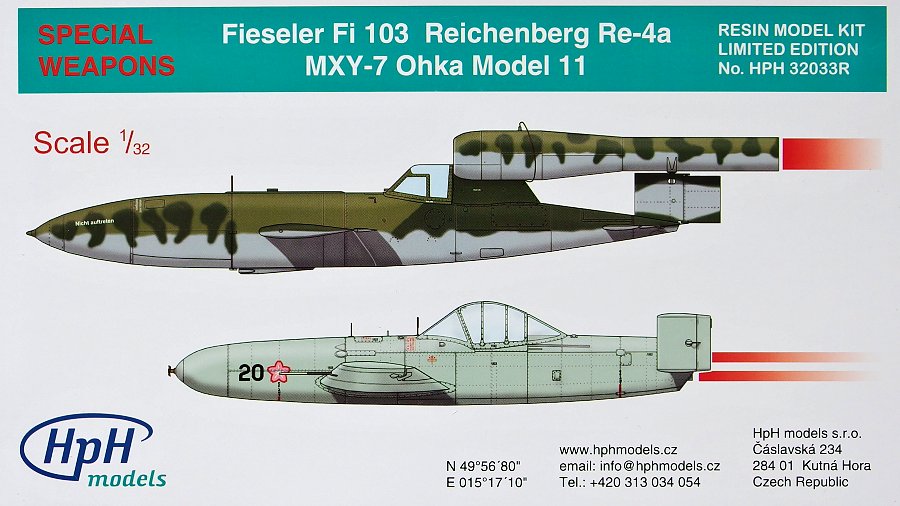1/32 Fiesler Fi-103 + Ohka Model 11 (resin kits)