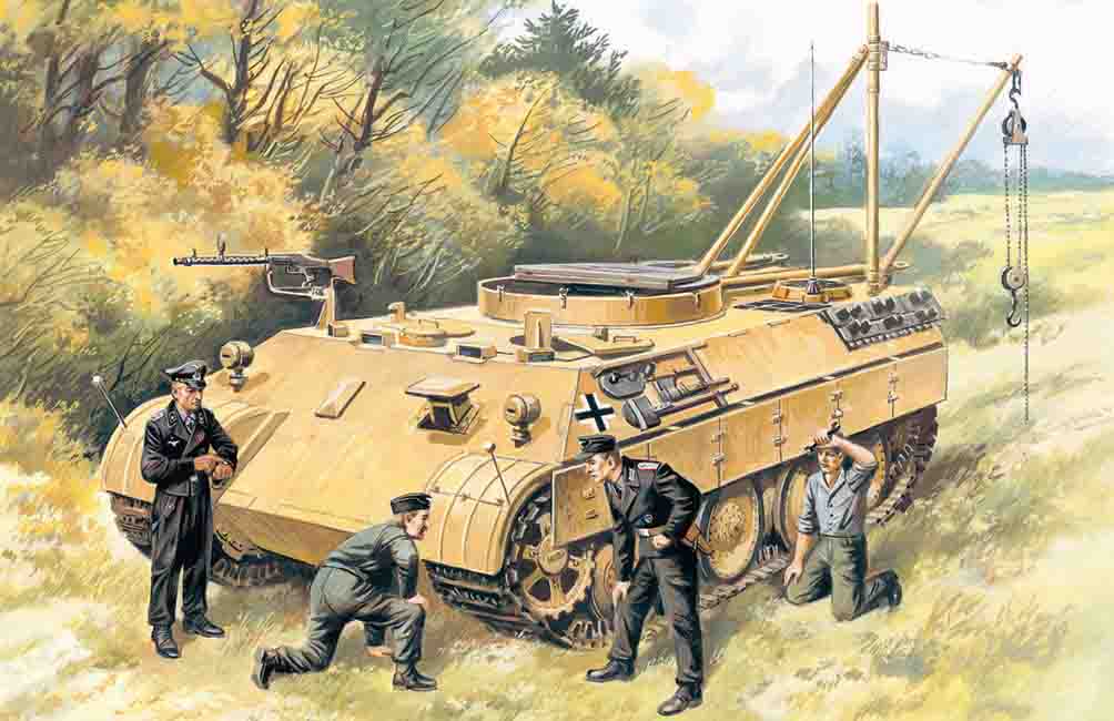 1/35 Bergepanther with German Tank Crew