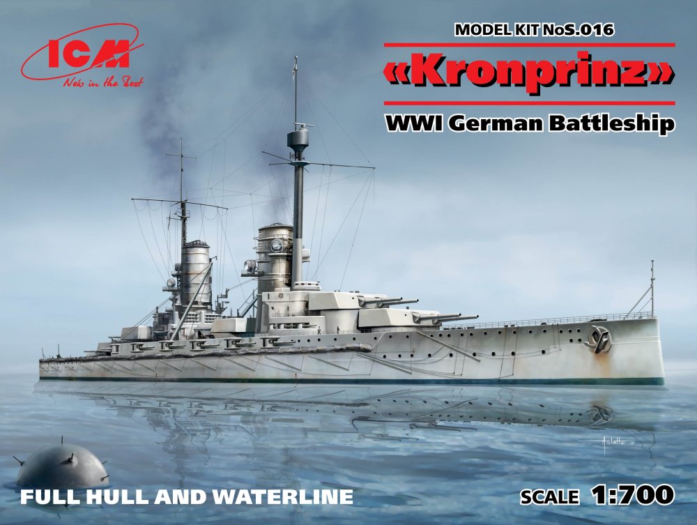 1/700 Kronprinz WWI German Battleship