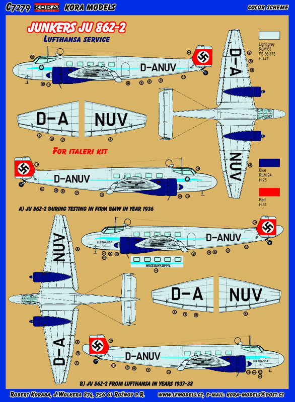 1/72 Ju 86Z-2 Lufthansa service Conv.set (ITA)