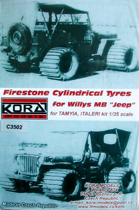 1/35 Firestone Cylindrical Tyres f. Willys MB Jeep