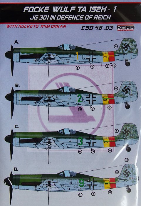 1/48 Fw TA 152H-1 w/ rockets R4M Orkan set & decal