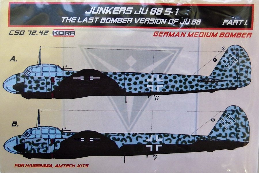 1/72 Ju 88 S-1 Conv.set&decal - Part I. (HAS,AMT)