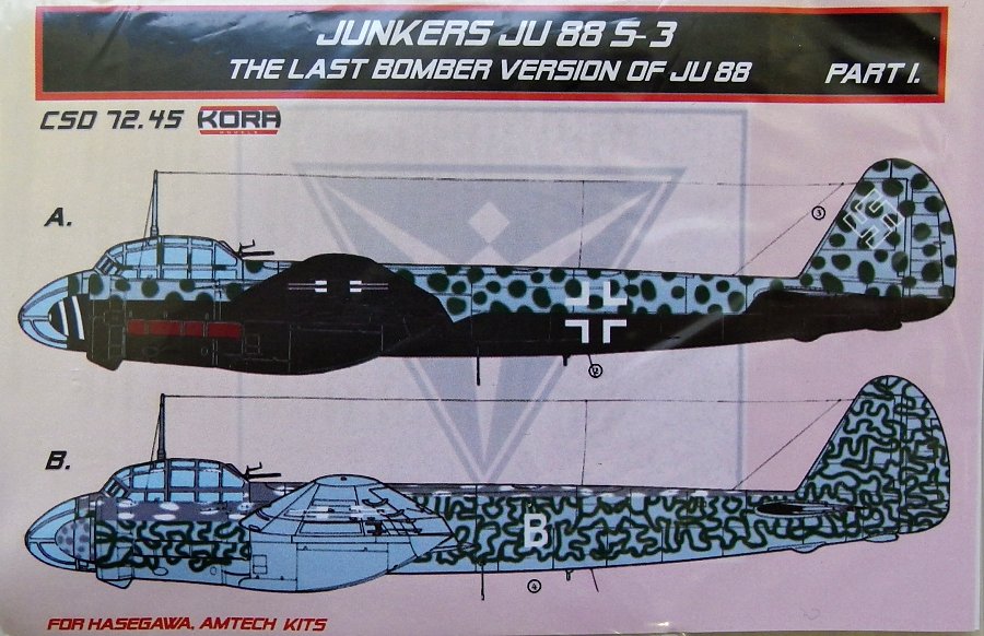 1/72 Ju 88 S-3 Conv.set&decal - Part I. (HAS,AMT)
