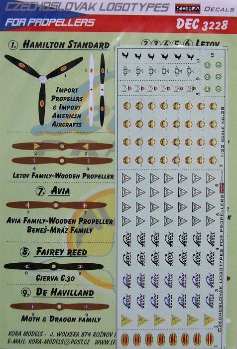 1/32 Decals Czechoslovak logotypes for propellers