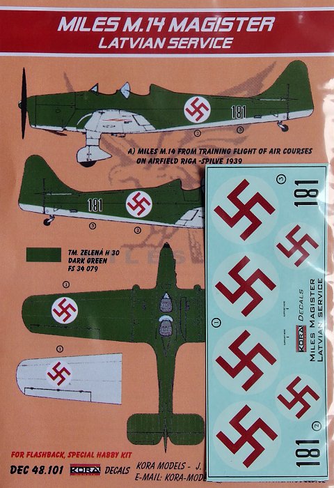 1/48 Decals Miles M.14 Magister (Latvian Service)