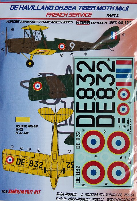 1/48 Decals DH.82A Tiger Moth (French Service) II.