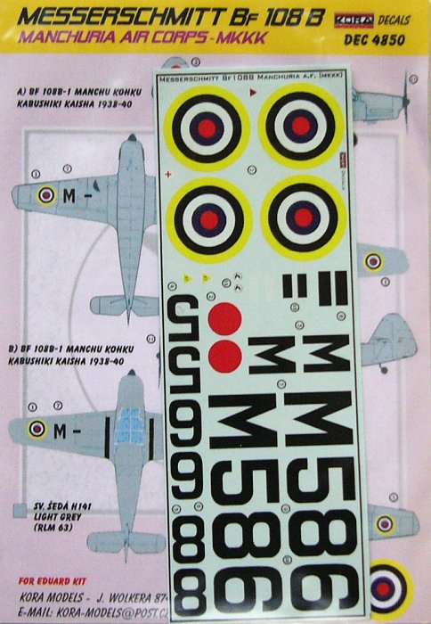 1/48 Decals Bf 108B (Manchuria Air Corps MKKK)