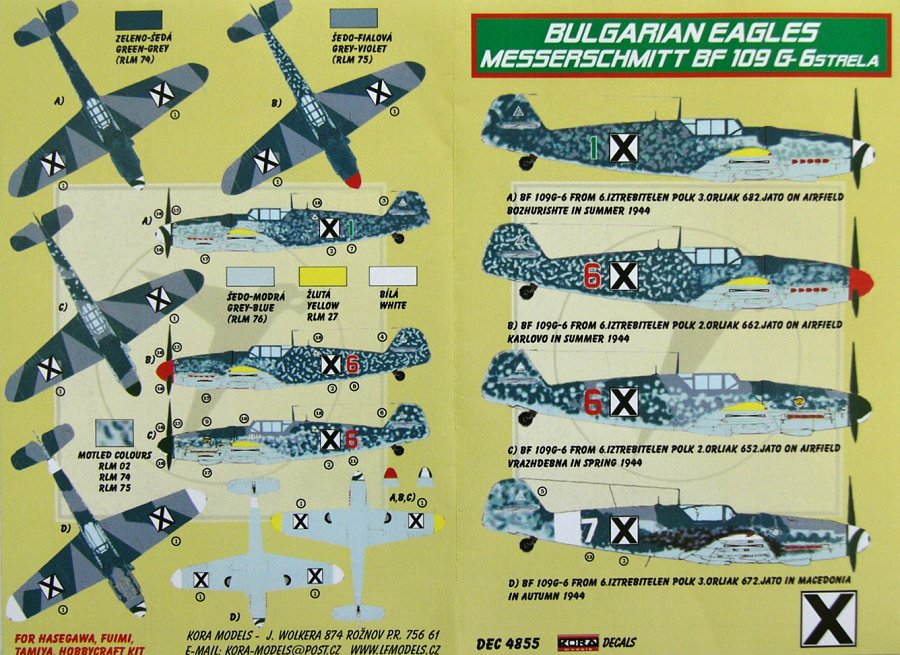 1/48 Decals Messers. Bf 109 G-6 Strela (Bulgaria)