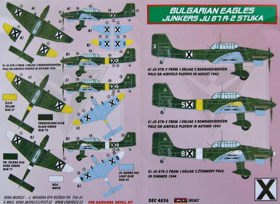 1/48 Decals Junkers Ju 87 R-2 Stuka (Bulgaria)