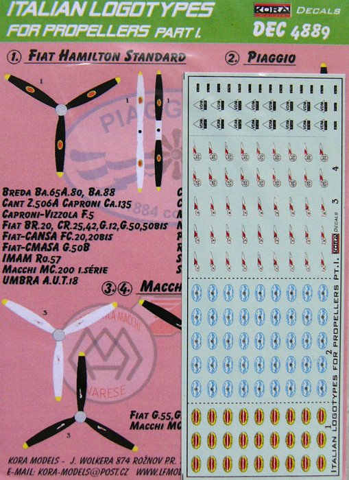 1/48 Decals Italian logotypes for propeller Part 1