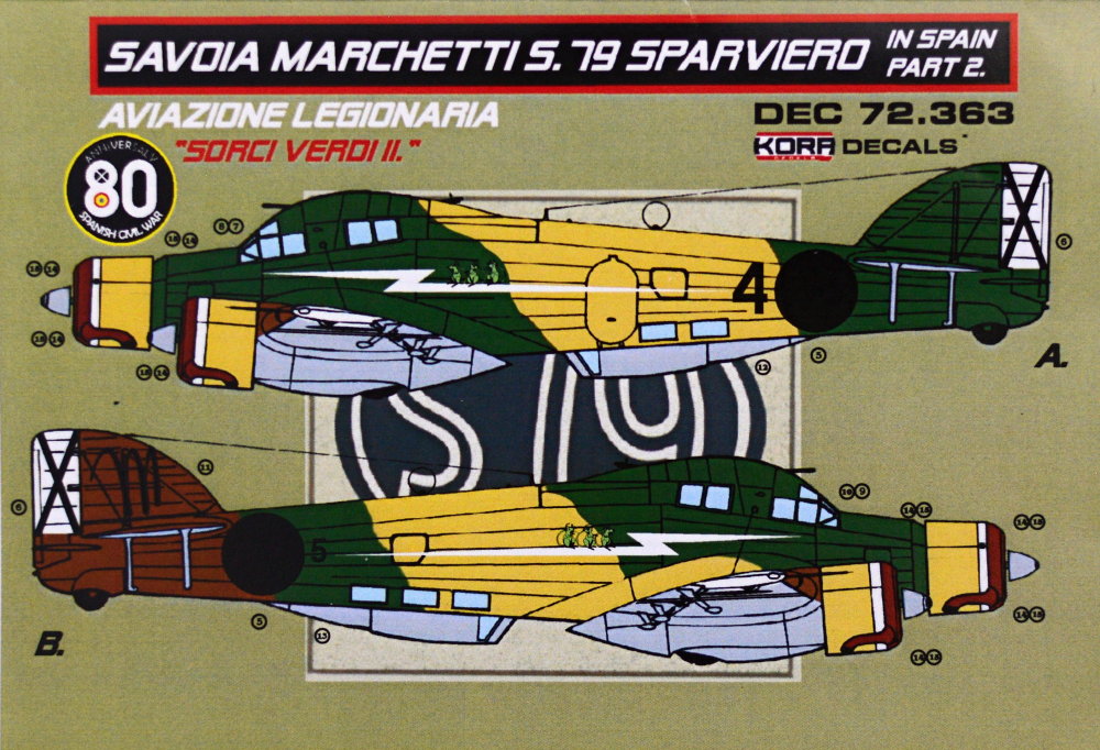 1/72 Decals SM.79 Sparviero in Spain Vol.2