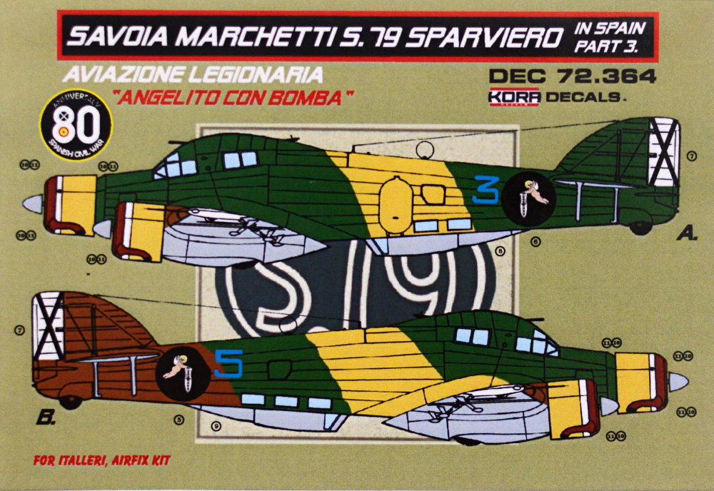 1/72 Decals SM.79 Sparviero in Spain Vol.3