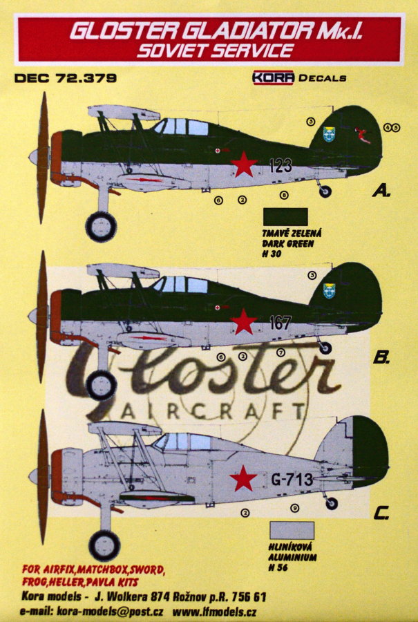 1/72 Decals Gloster Gladiator Mk.I Soviet Service