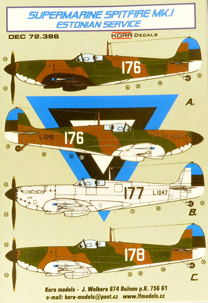 1/72 Decals Superm.Spitfire Mk.I Estonian Service