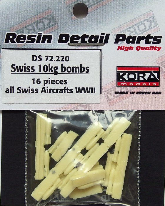 1/72 Swiss 10kg bombs (16 pcs.) WWII