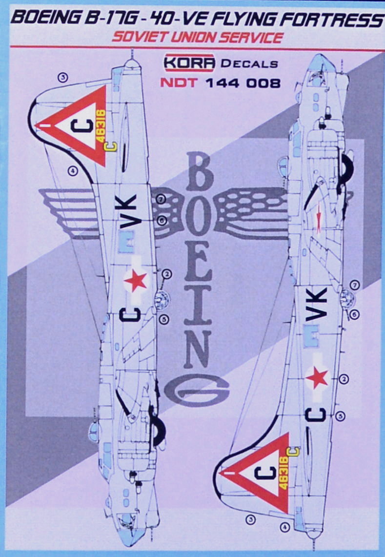 1/144 Decals Boeing B-17G-40-VE Soviet Union