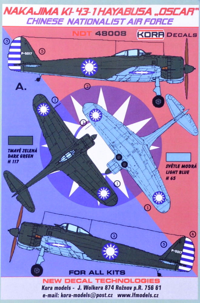 1/48 Decals Nakajima Ki-43-1 Chinese National. AF