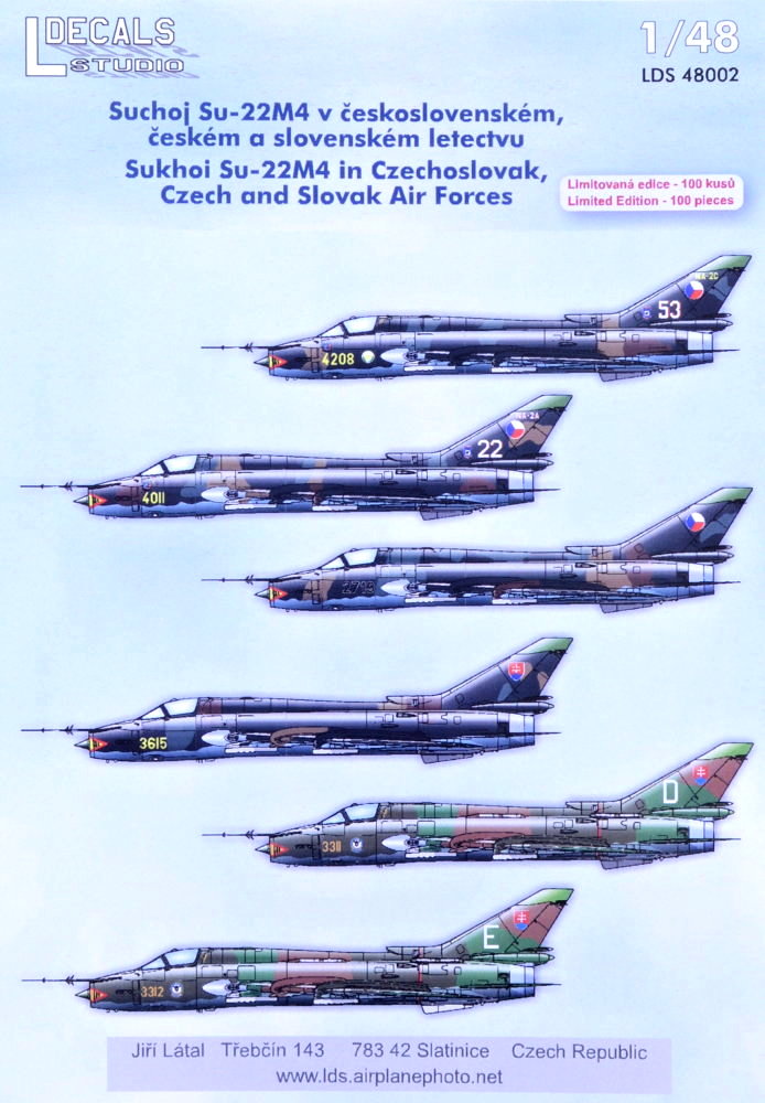 1/48 Decals Su-22M4 in Czechoslovak, CZ and SK AF