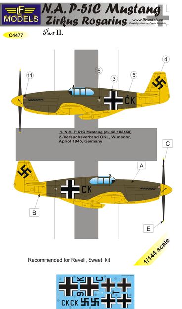 1/144 Decals P-51C Mustang Zirkus Rosarius Pt.2