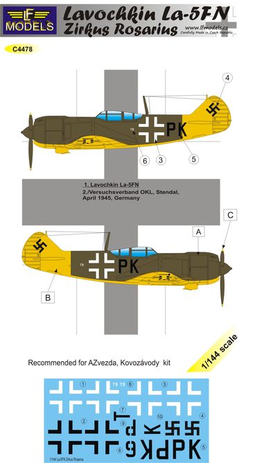 1/144 Decals Lavochkin La-5FN Zirkus Rosarius