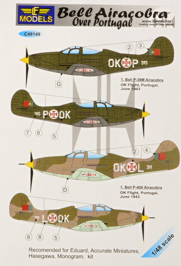 1/48 Decals Bell Airacobra over Portugal (EDU/HAS)