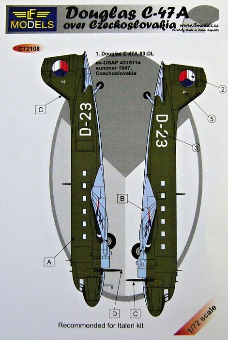 1/72 Decals C-47A over Czechoslovakia (ITAL)