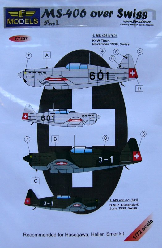 1/72 Decals MS-406 over Swiss