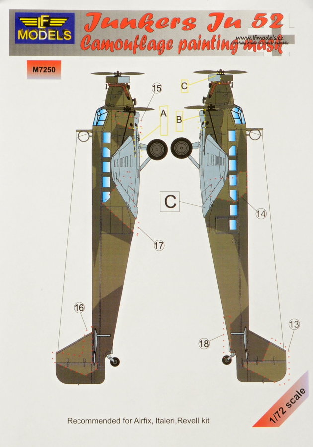 1/72 Mask Junkers Ju 52 (AIRF/ITA/REV)