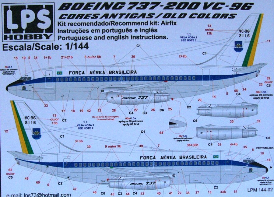 1/144 Boeing 737-200 VC-96 old colours (AIRFIX)