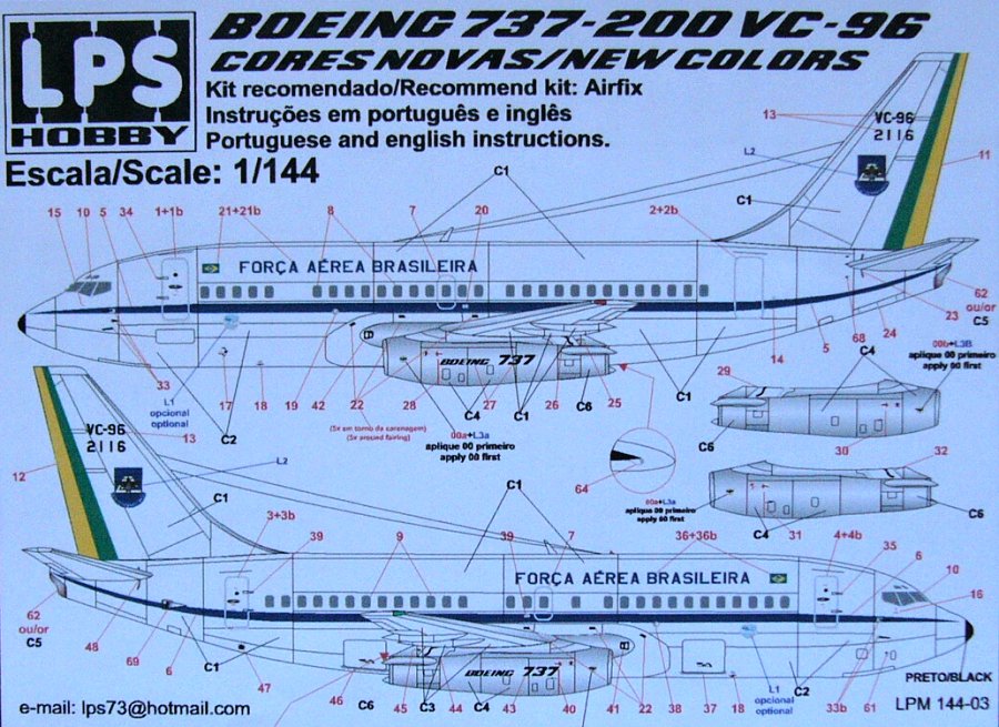 1/144 Boeing 737-200 VC-96 new colours (AIRFIX)