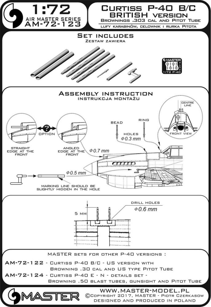 1/72 Curtiss P-40 B/C Tomahawk II Browning 0.303