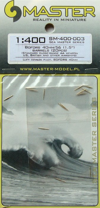 1/400 Bofors 40 mm/56 (1.5in) barrels (20pcs)