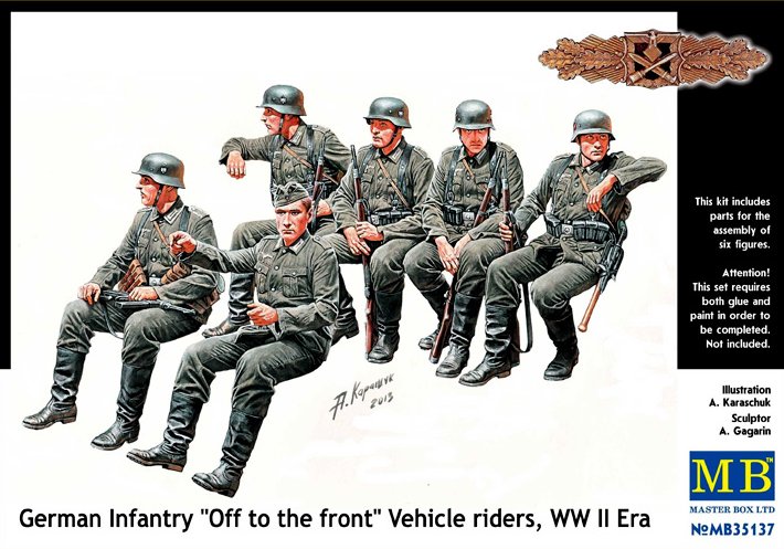 1/35 German Infantry Vehicle riders WWII (6 fig.)