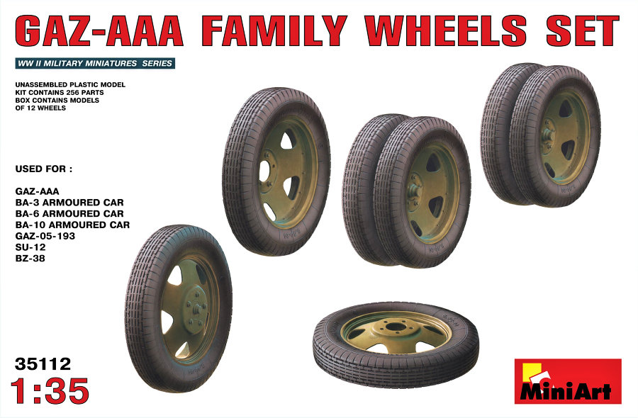 1:35 GAZ-AAA Family Wheel Set (12 Wheels)