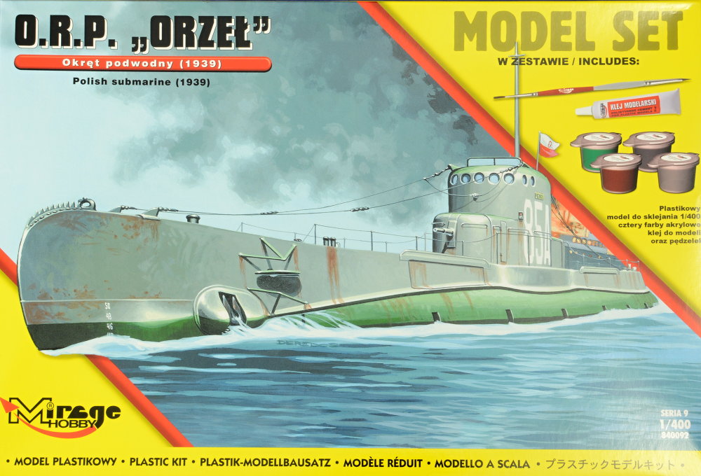 MODEL SET 1/400 ORP ORZEL Polish submarine 1939