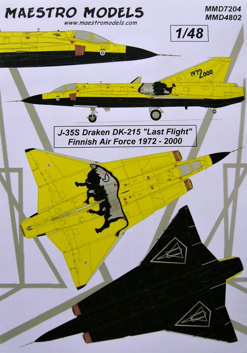 1/48 J35S Draken DK-215 Last flight (decals)
