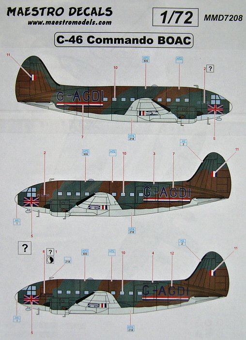 1/72 C-46 Commando - BOAC (decals)
