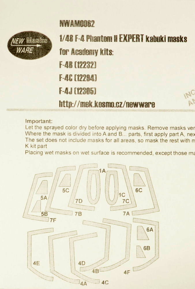 1/48 Mask F-4 Phantom II EXPERT (ACAD)