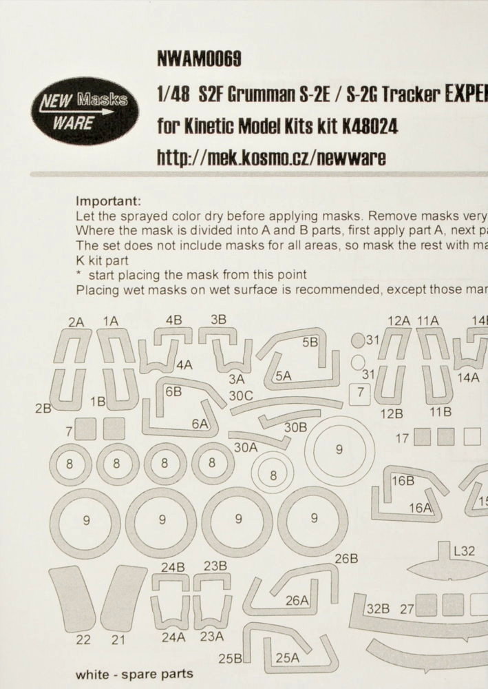 1/48 Mask S2F Grumman S-2E/G Tracker EXPERT (KIN)