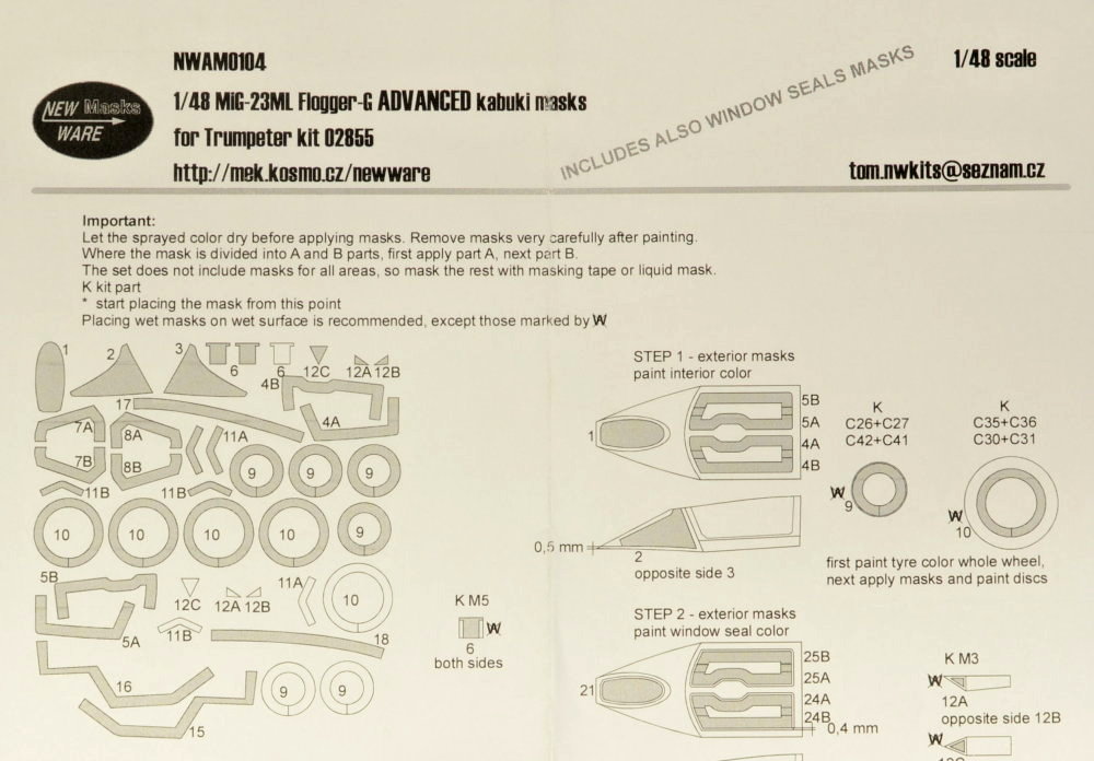 1/48 Mask MiG-23ML Flogger-G ADVANCED (TRUM 02855)