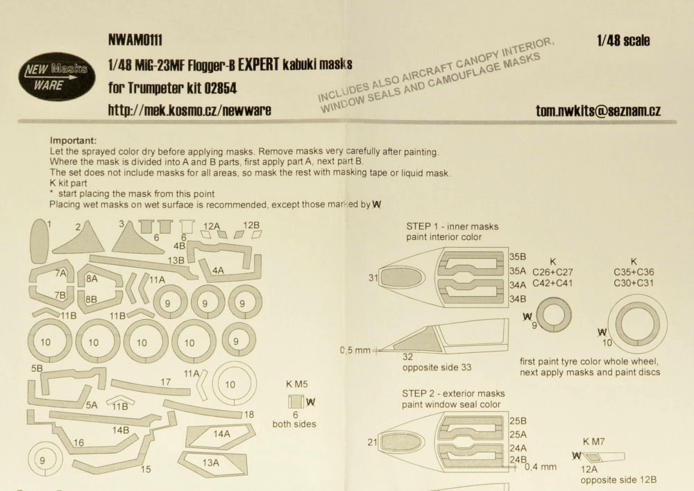 1/48 Mask MiG-23MF Flogger-B EXPERT (TRUM 02854)