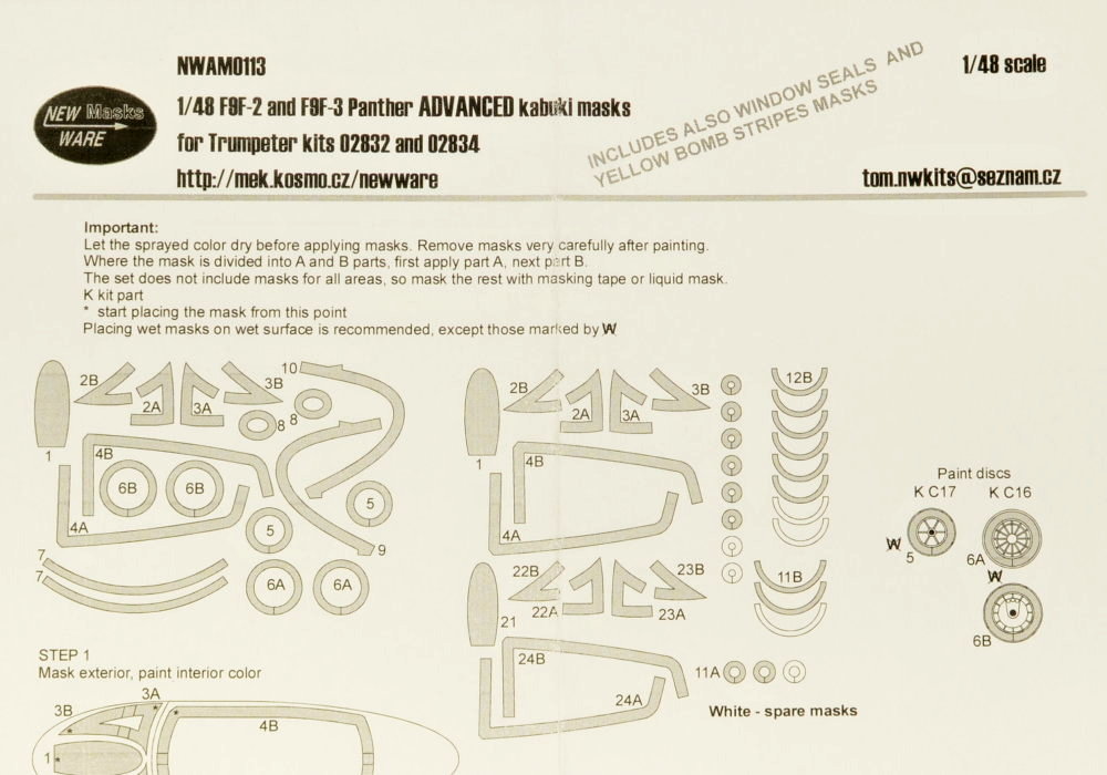 1/48 Mask F9F-2 and F9F-3 Panther ADVANCED (TRUMP)