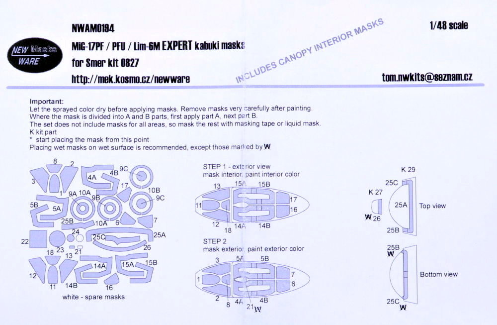 1/48 Mask MiG-17PF/PFU/Lim-6M EXPERT (SMER 0827)