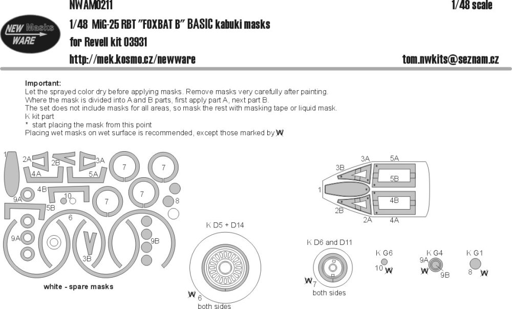 1/48 Mask MiG-25 RBT Foxbat B BASIC (REV)