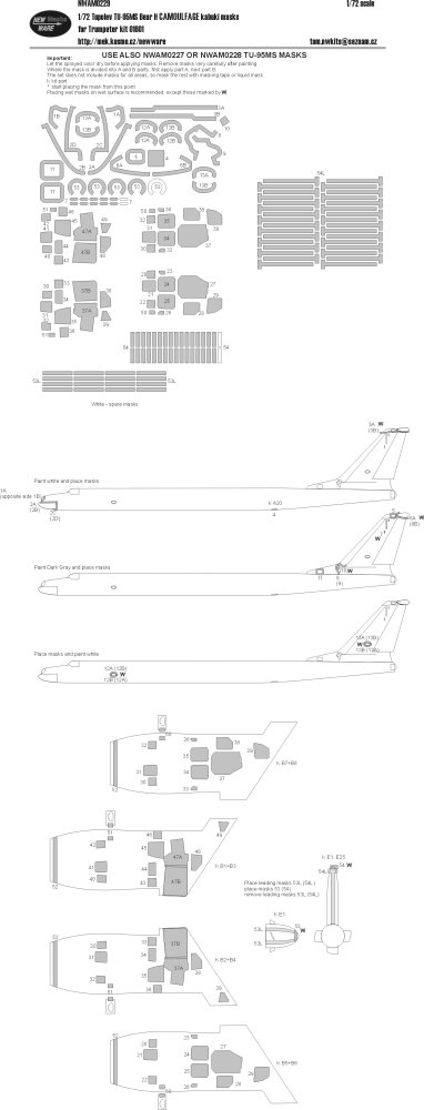 1/72 Mask Tu-95MS Bear H CAMOUFLAGE (TRUMP 01601)