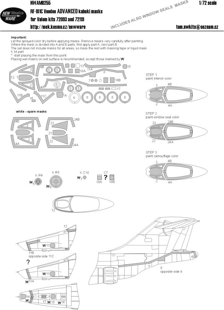 1/72 Mask RF-101C Voodoo ADVANCED (VALOM 72093)