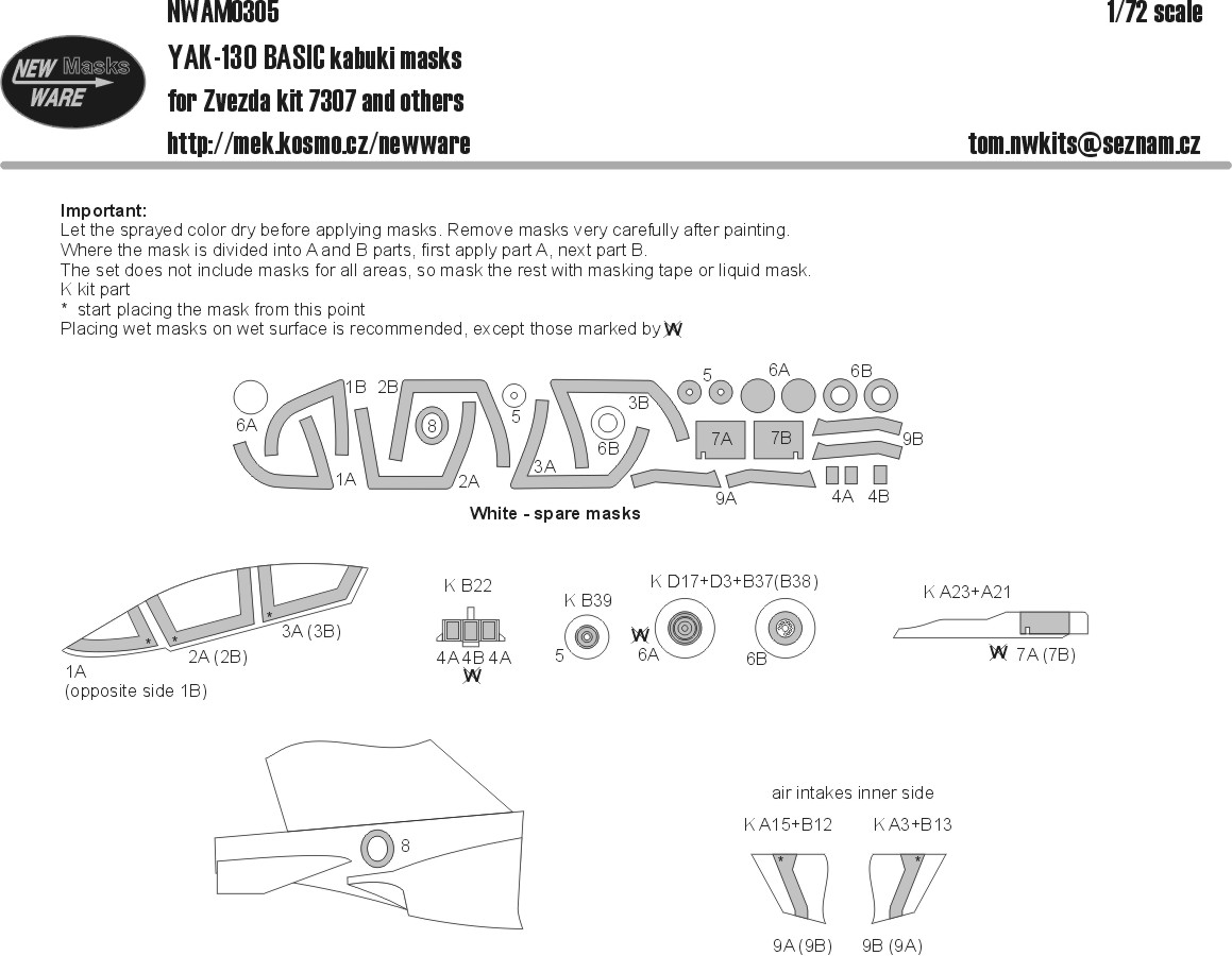 1/72 Mask YAK-130 BASIC (ZVEZDA 7307)